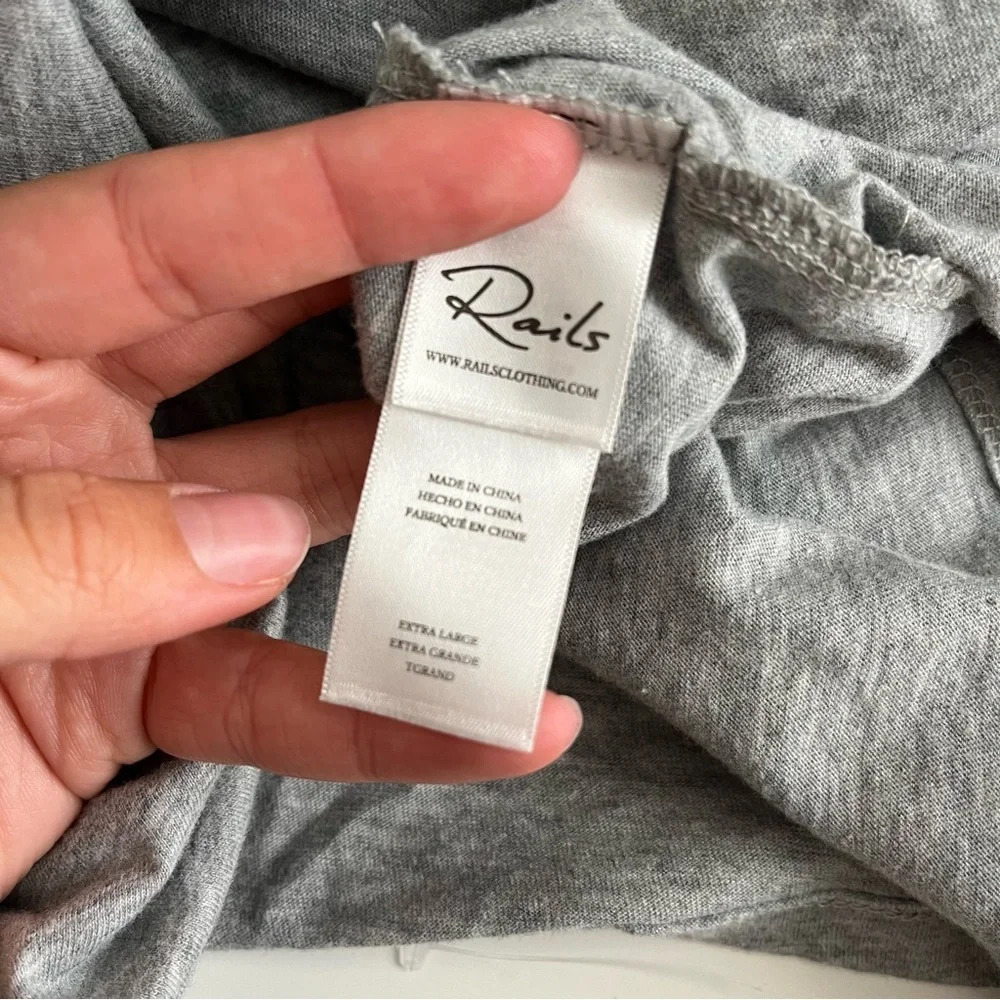 New Rails Edie Tie-Waist T-Shirt Dress Grey size XL - Picture 8 of 9